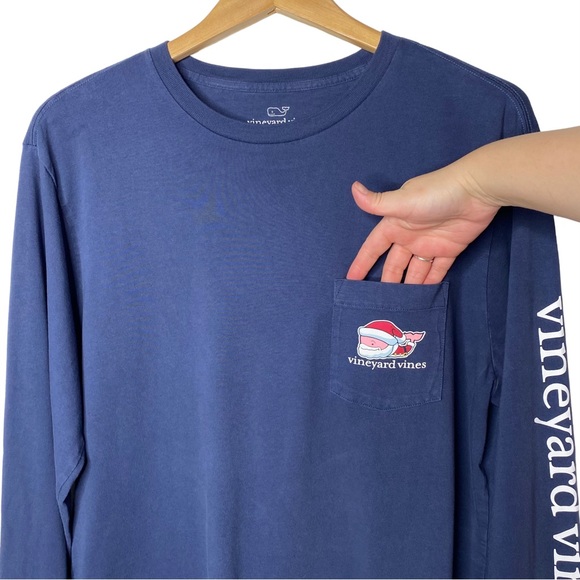 Vineyard Vines Long-Sleeve Mr. Claus Whale Pocket T-Shirt - Picture 3 of 6